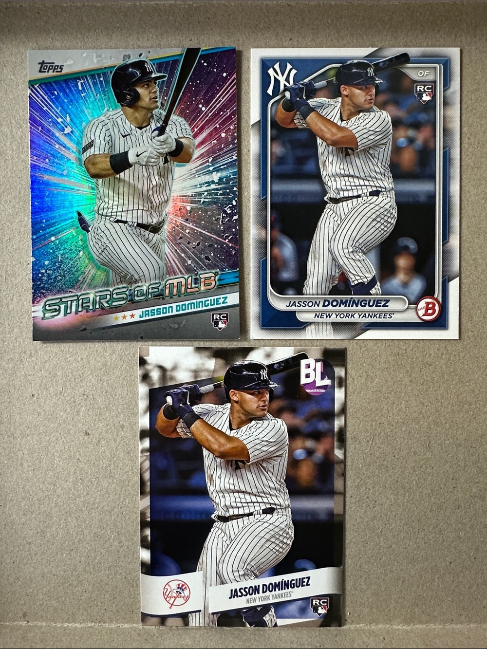 George Lombard Jr Rookie +3 Jasson Dominguez Rookies + Aaron Judge Yankees - Picture 4 of 15